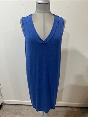 Hanro Sleeveless V-Neck nightgown or Swim Coverup in Blue